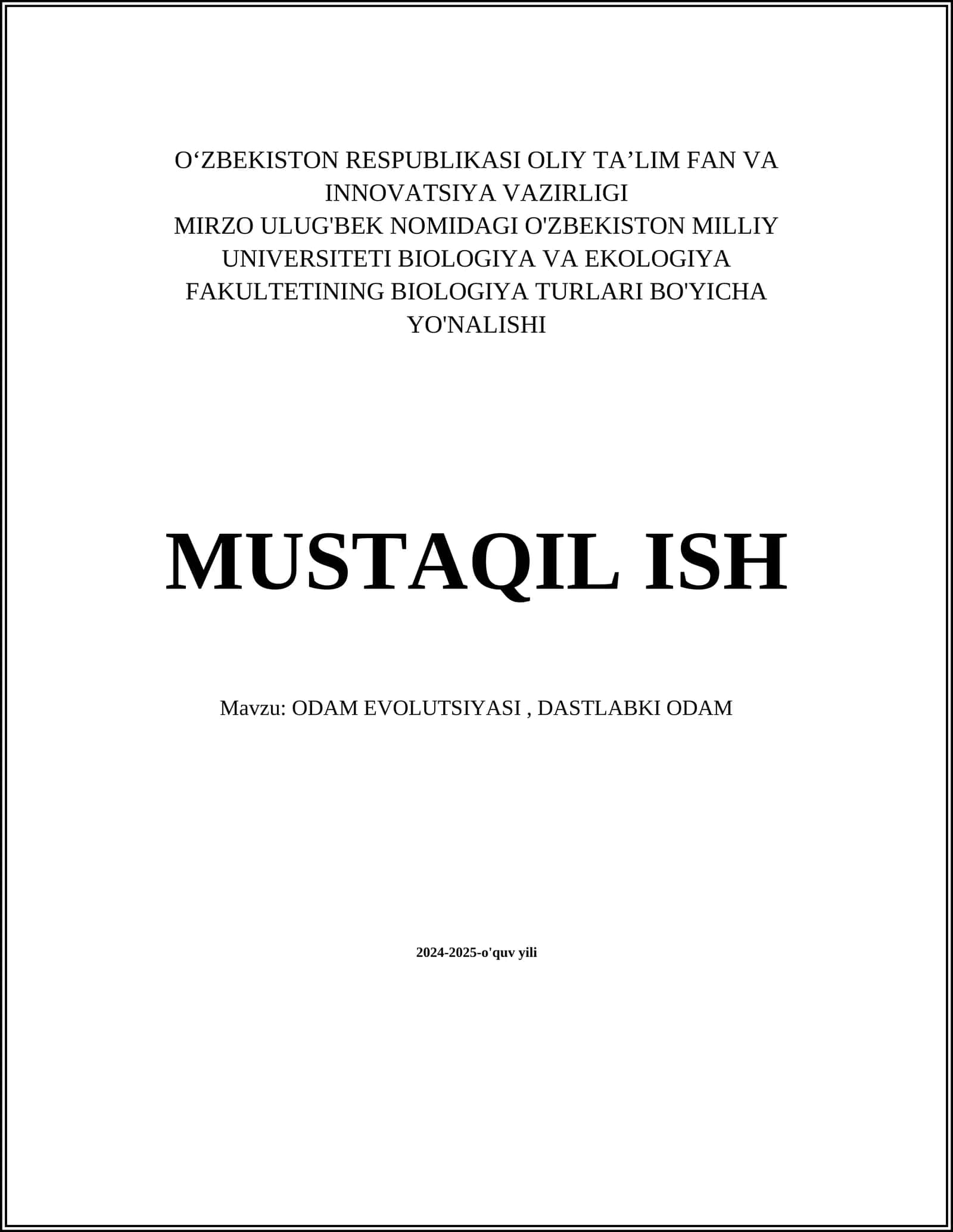 Inson Evolutsiyasi