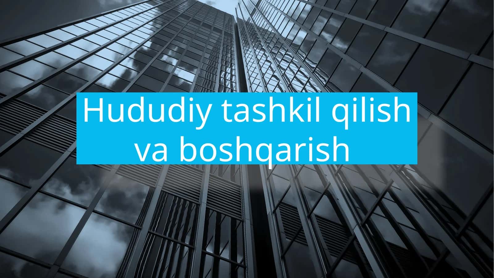 Hududiy tashkil qilish va boshqarish