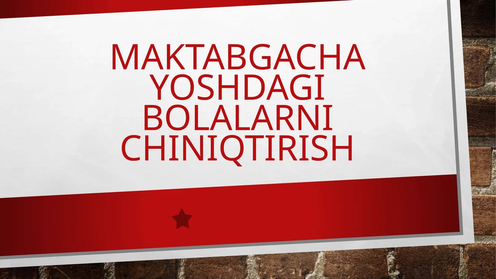 Maktabgacha yoshdagi bolalarni chiniqtirish