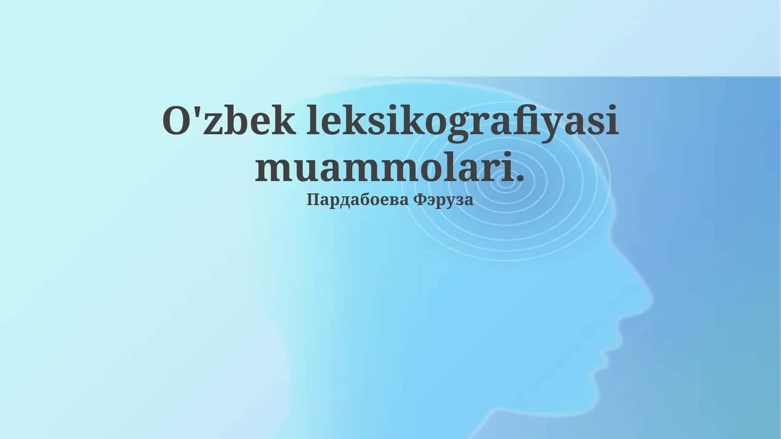 O'zbek leksikografiyasi muammolari