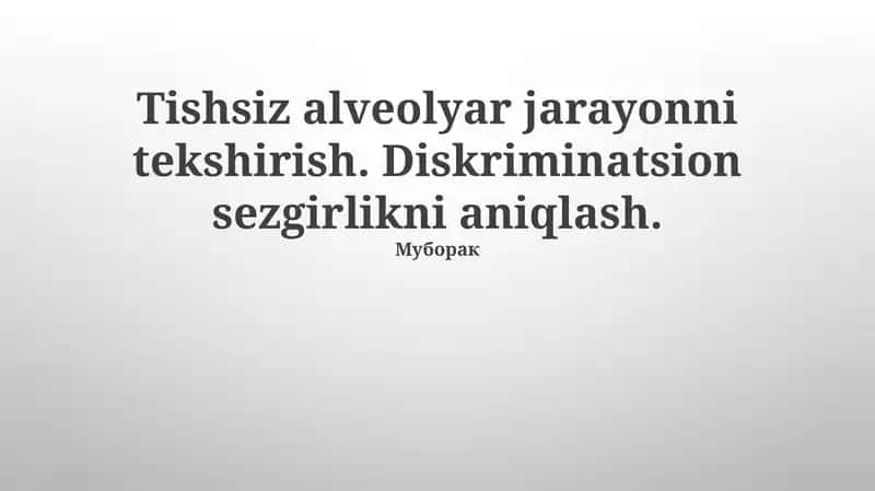 Diskriminatsion sezgirlikni aniqlash