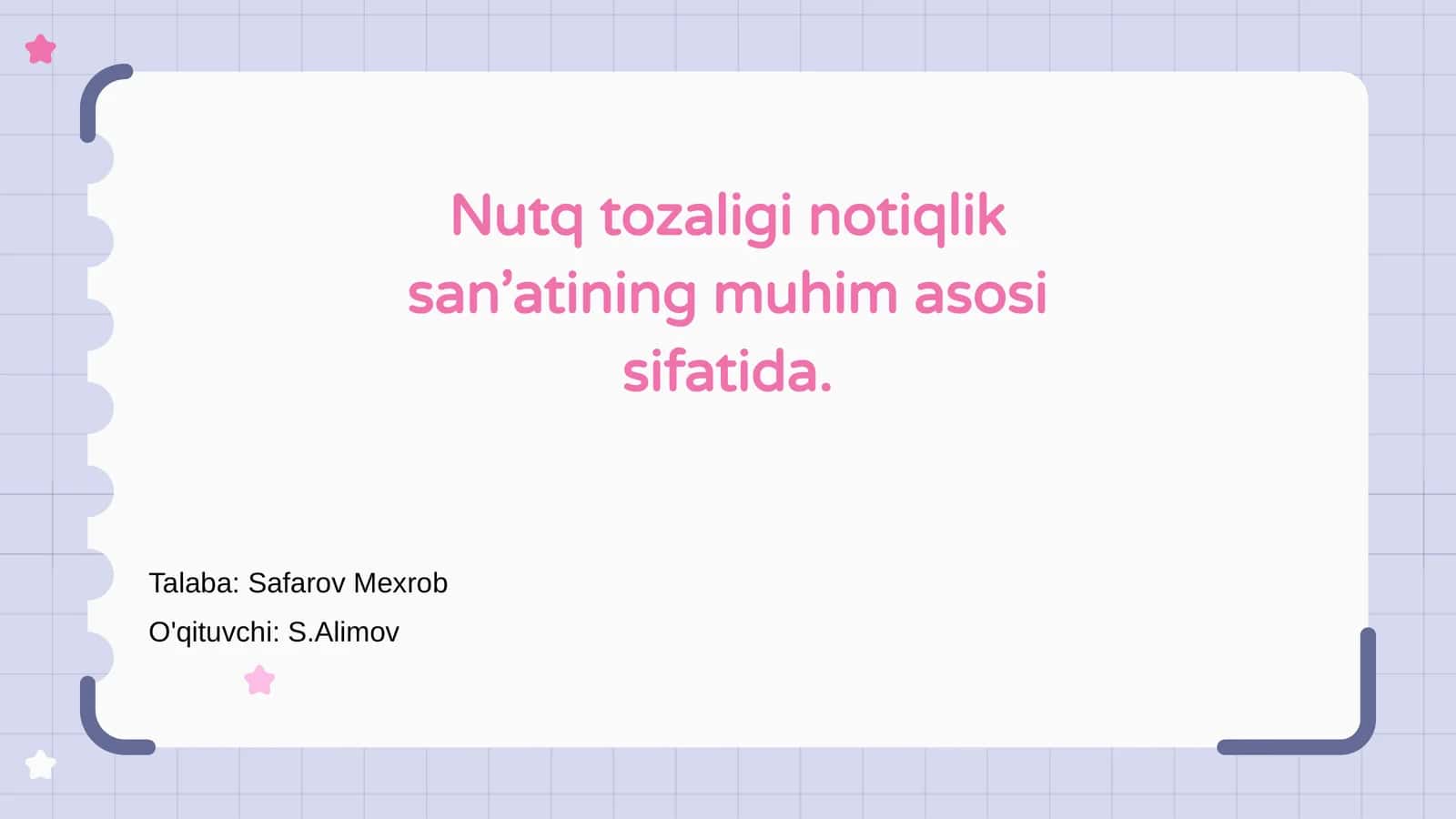Nutq tozaligi notiqlik san’ati