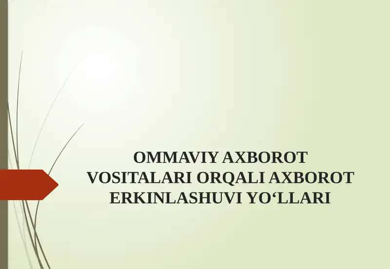 OMMAVIY AXBOROT VOSITALARI ORQALI AXBOROT ERKINLASHUVI YO‘LLARI