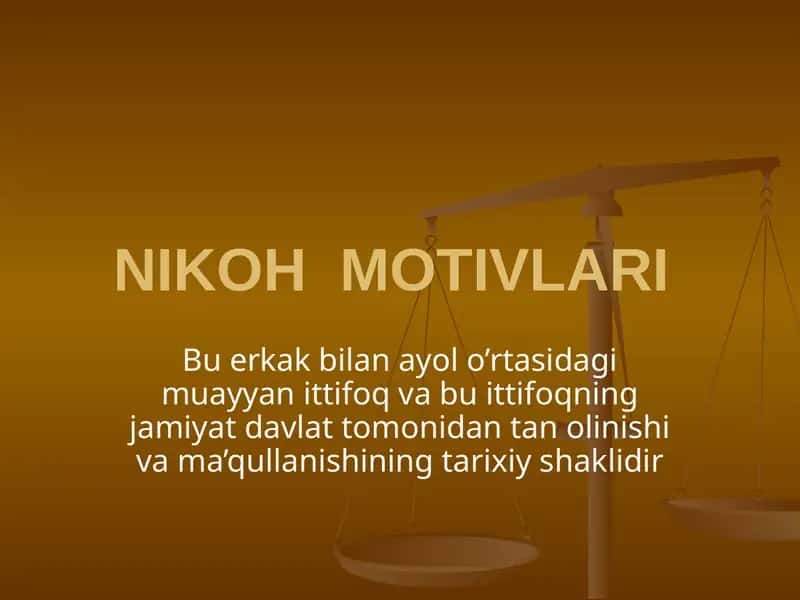 NIKOH MOTIVLARI