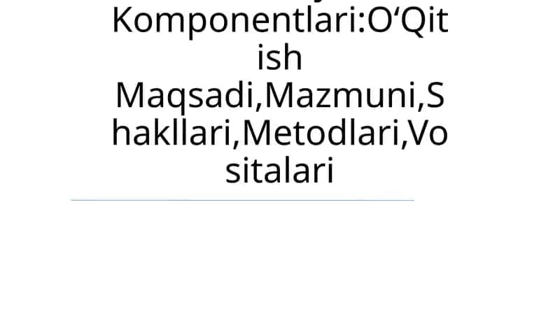 BoshlangʻIch Sinflarda Matematika OʻQitish Metodikasi Fan Sifatida