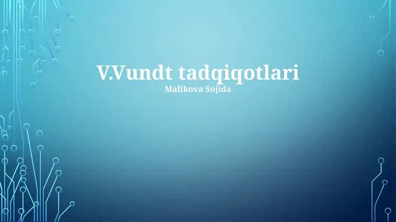 V.Vundt tadqiqotlari
