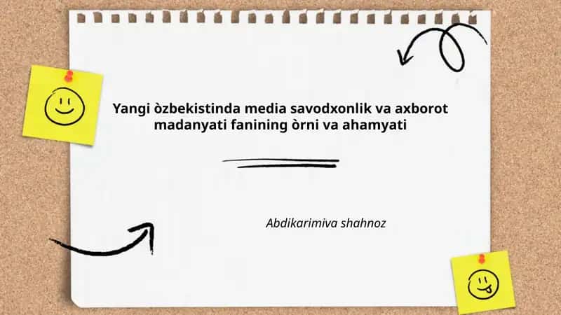 Yangi Oʻzbekistonda media savodxonlik va axborot madaniyati fanining taʼlim tizimi