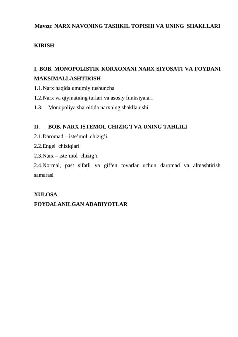 NARX NAVONING TASHKIL TOPISHI VA UNING SHAKLLARI