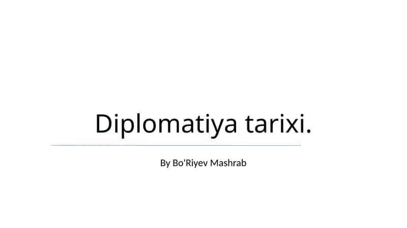 Diplomatiya tarixi