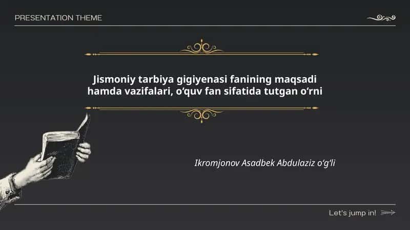 Jismoniy tarbiya gigiyenasi fanining maqsadi hamda vazifalari, o‘quv fan sifatida tutgan o‘rni