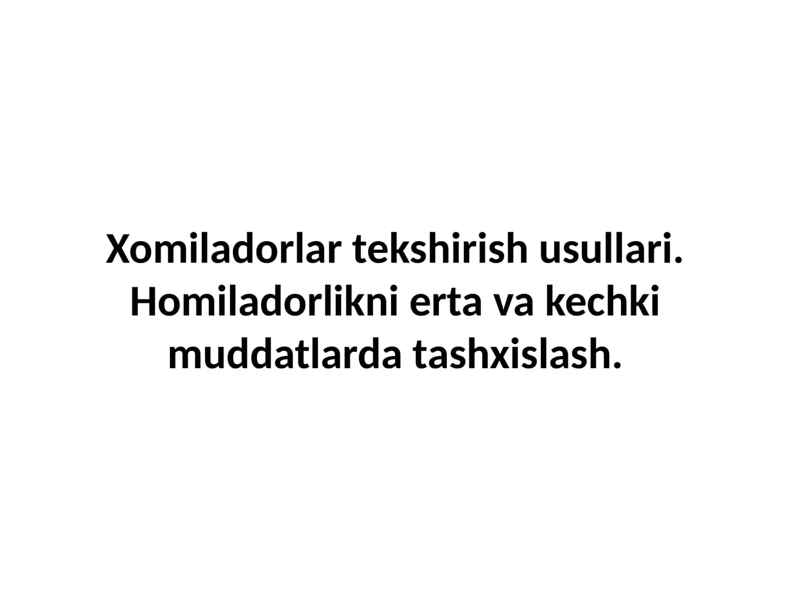 Homiladorlik diagnostikasi