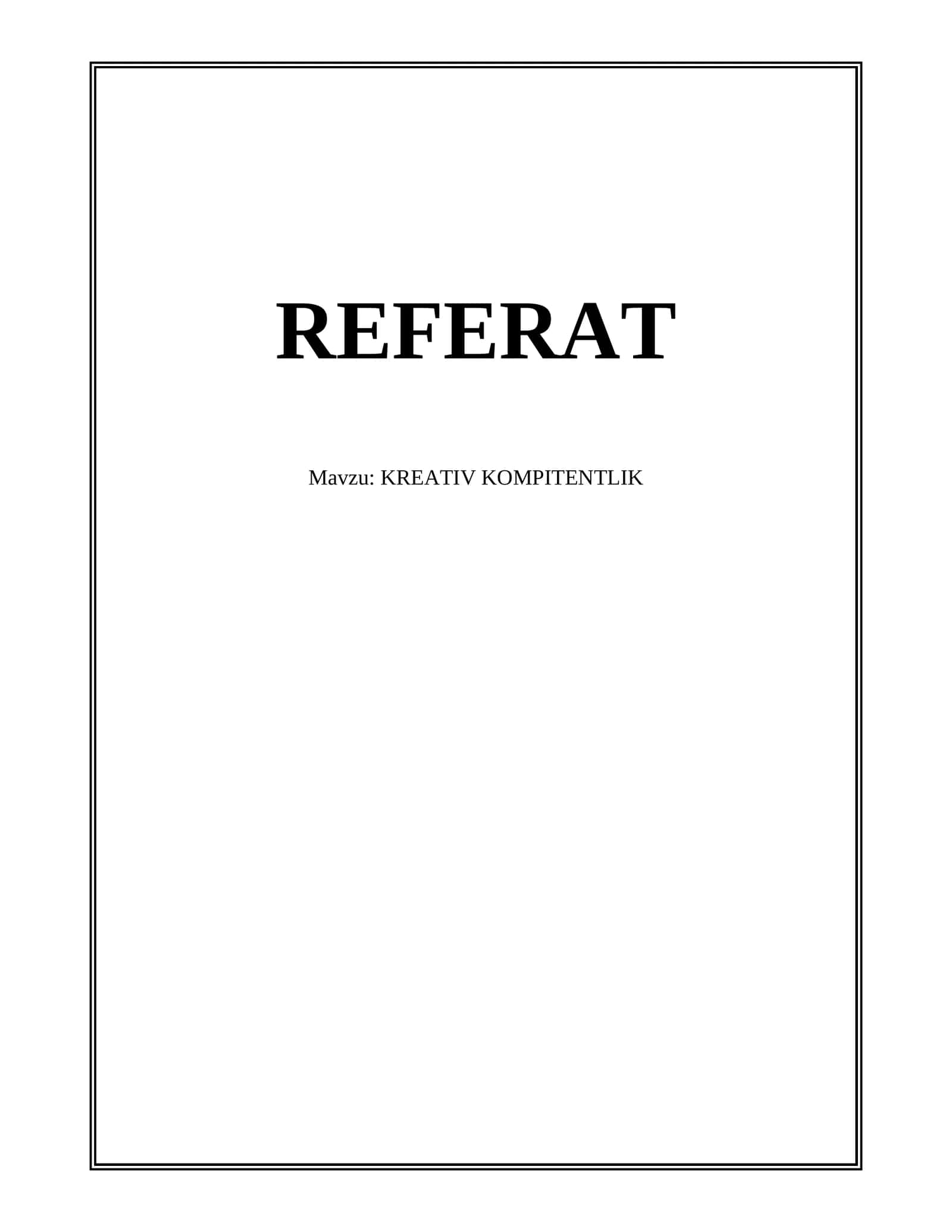 KREATIV KOMPITENTLIK