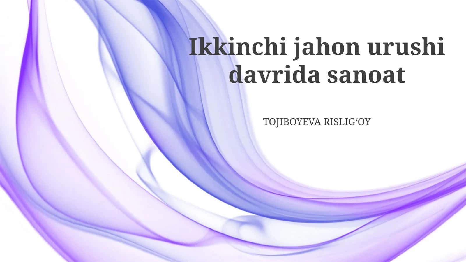 Ikkinchi jahon urushi davrida sanoat