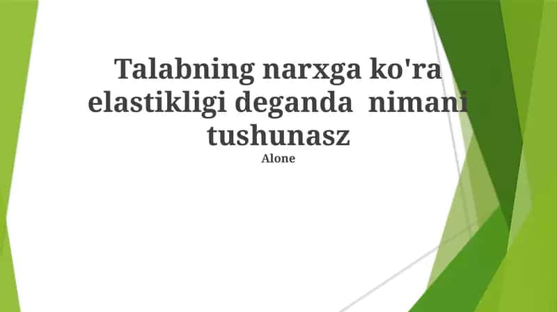 Talabning Narx Elastikligi
