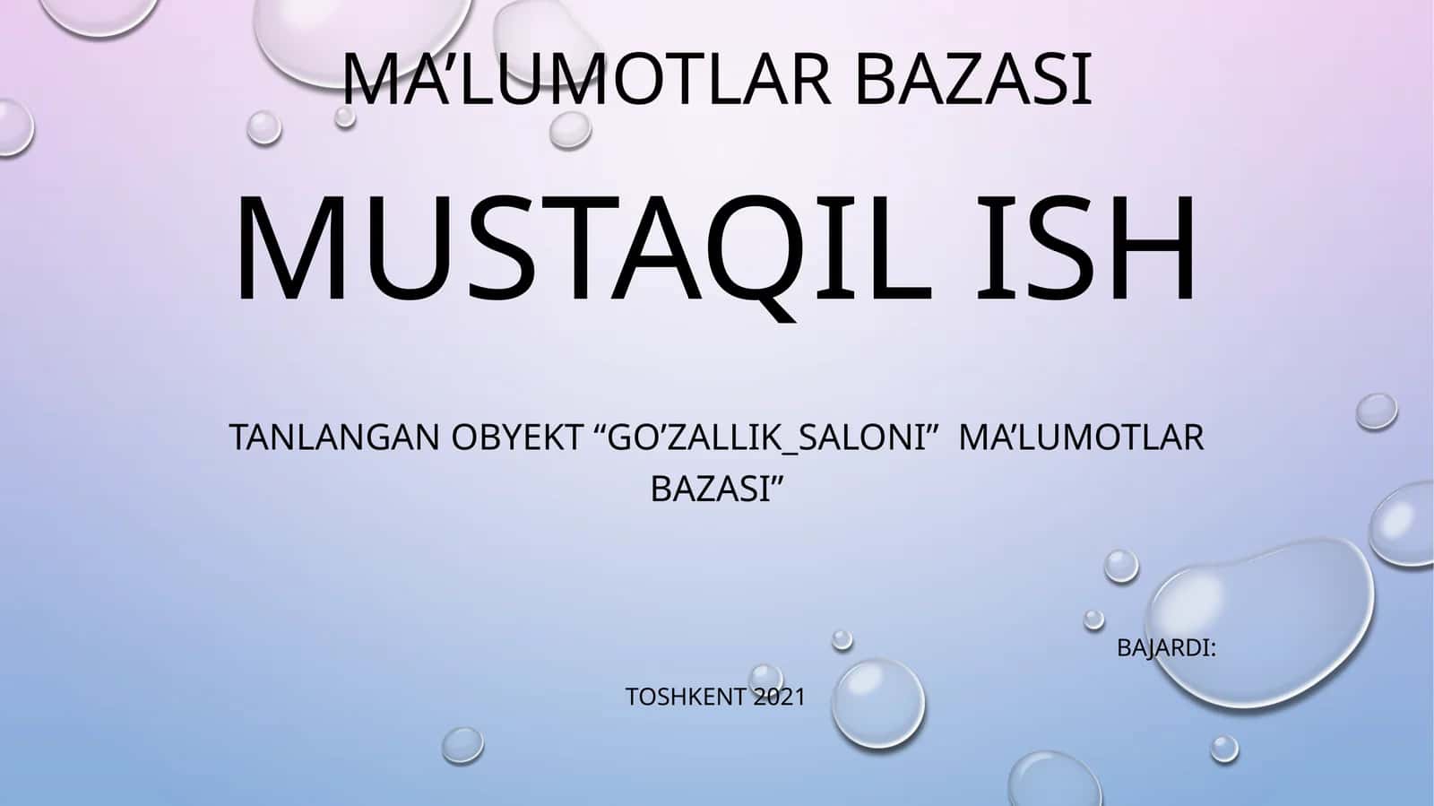 Ma’lumotlar bazasi