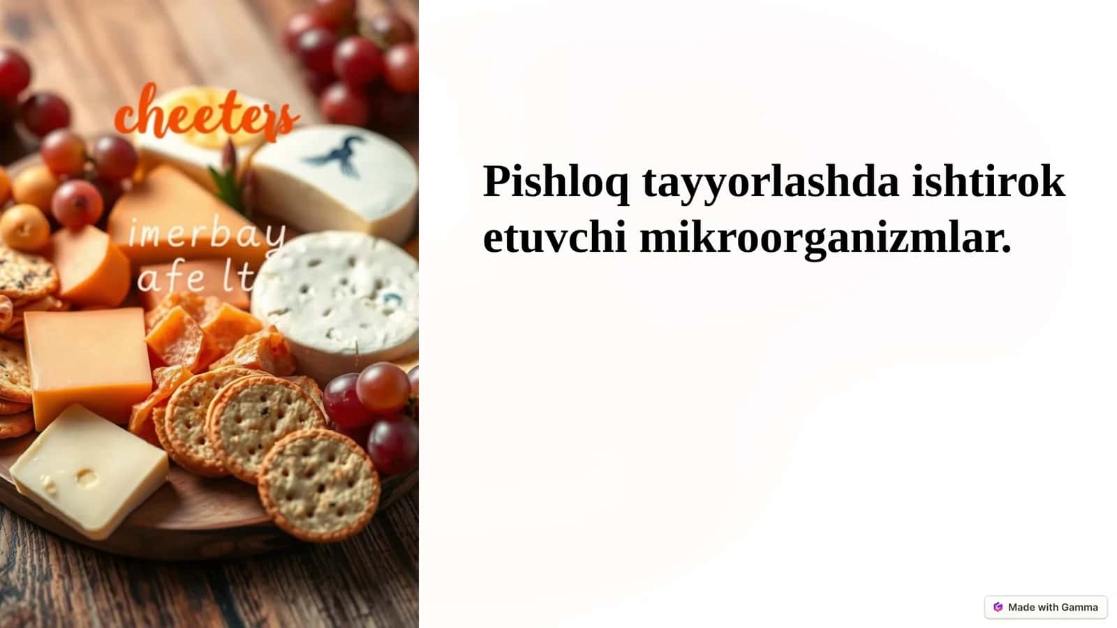 Pishloq tayyorlashda ishtirok etuvchi mikroorganizmlar
