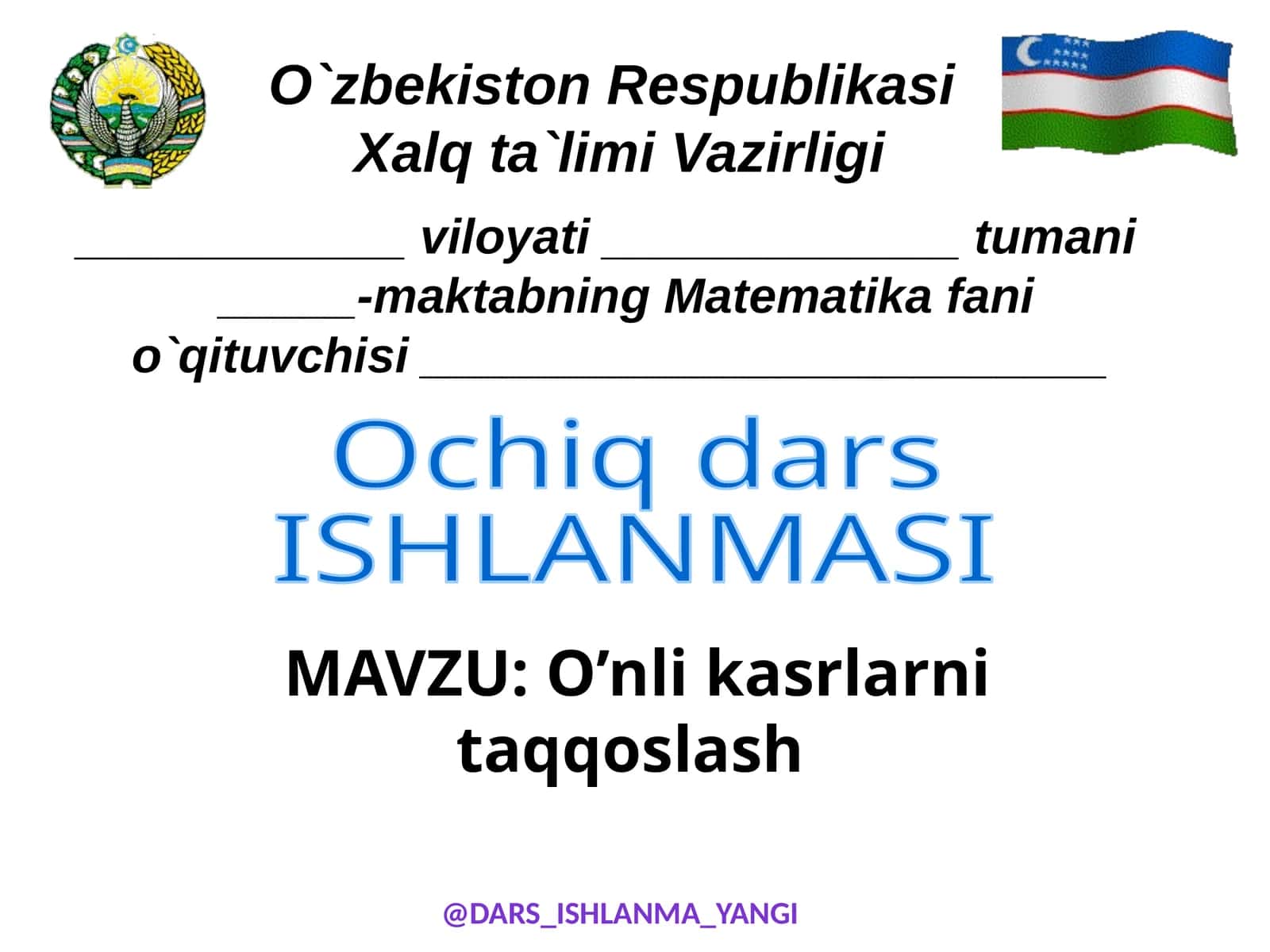 O`nlikasrlarnitaqqoslash