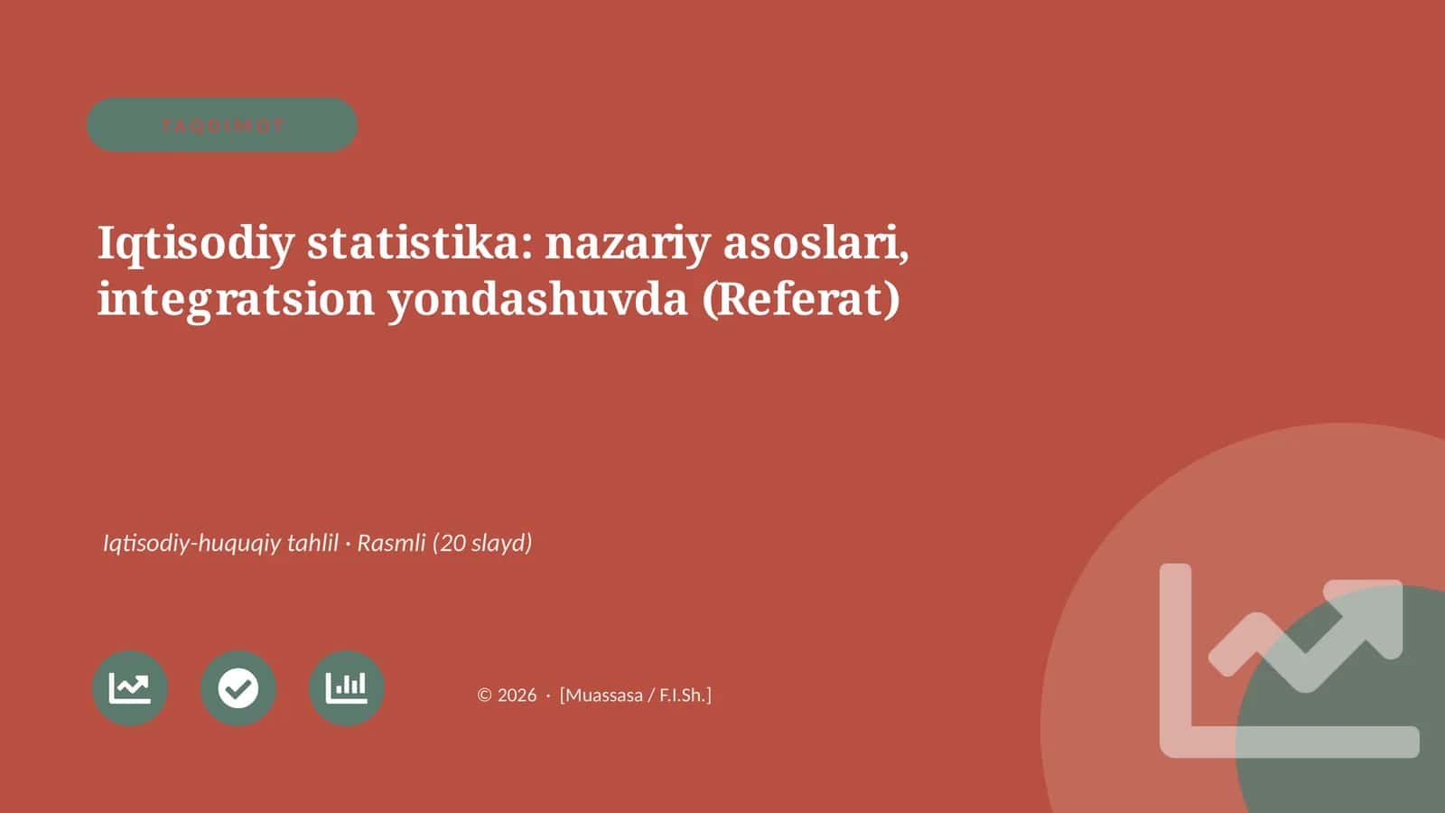 Iqtisodiy statistika: nazariy asoslari, integratsion yondashuvda (Referat)