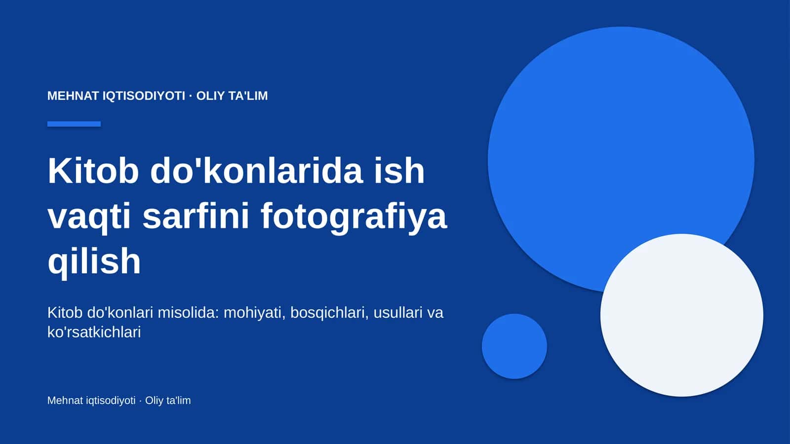 Kitob do'konlarida ish vaqti sarfini fotografiya qilish