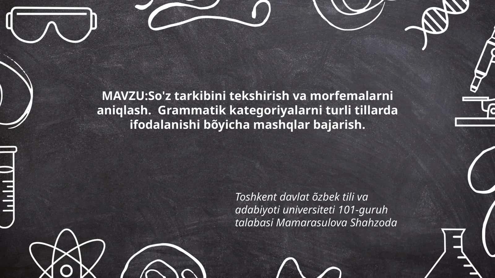 So'z tarkibini tekshirish va morfemalarni aniqlash