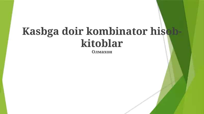 Kasbga doir kombinator hisob-kitoblar