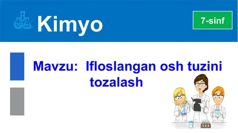 Ifloslangan osh tuzini tozalash