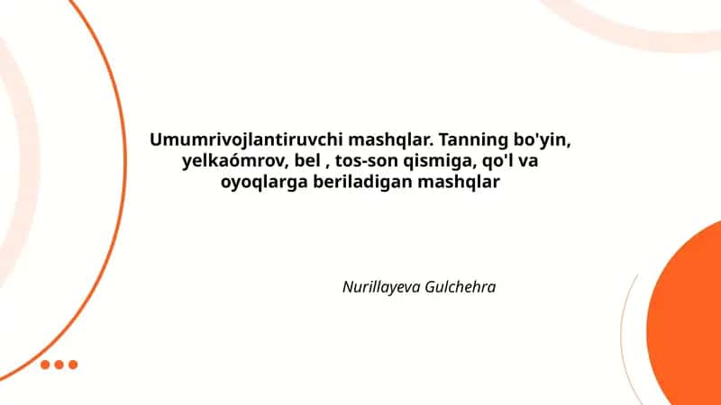 Umumrivojlantiruvchi mashqlar