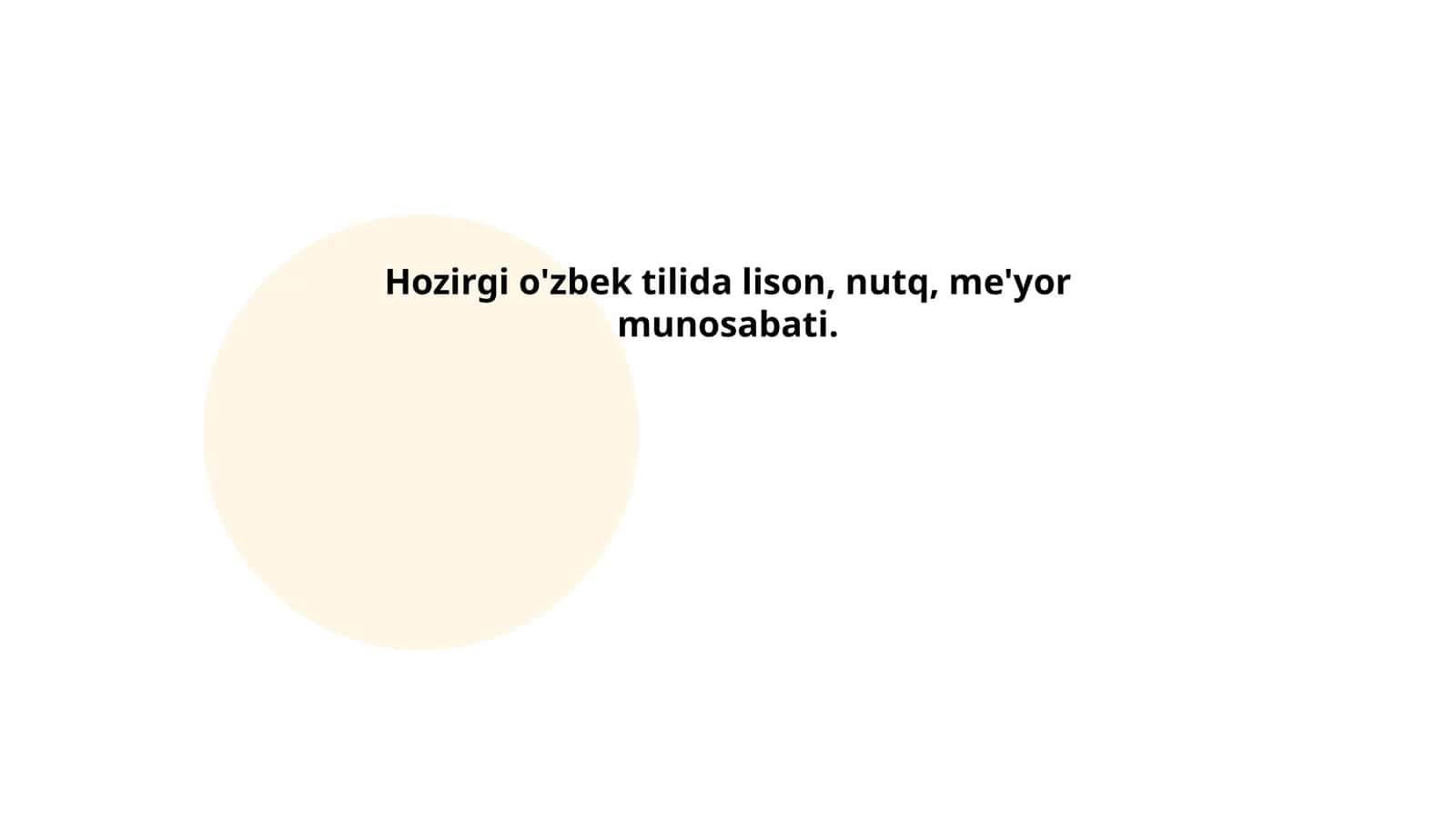 Hozirgi o'zbek tilida lison, nutq, me'yor munosabati
