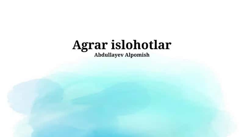 Agrar islohotlar