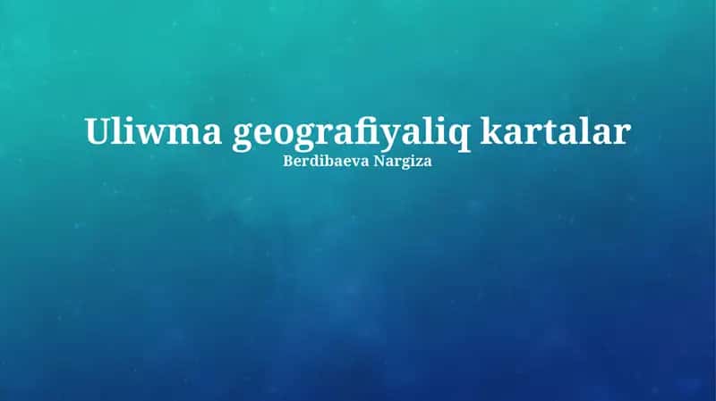 Geografiyaliq kartalar
