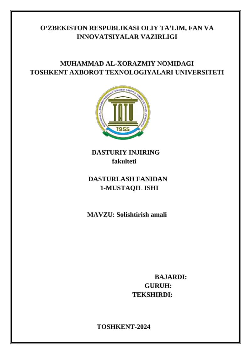 Solishtirish amali