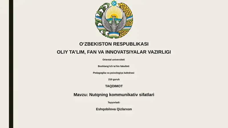 Nutqning kommunikativ sifatlari