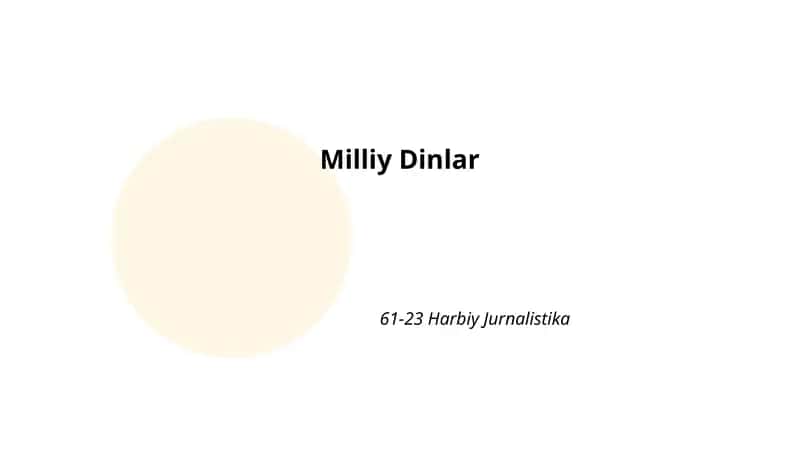 Milliy Dinlar