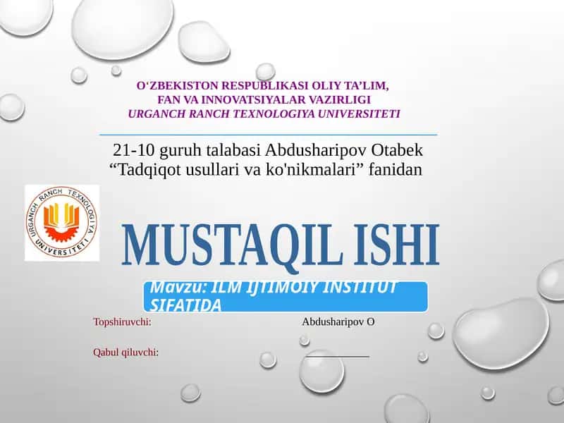 Ilm ijtimoiy institut sifatida