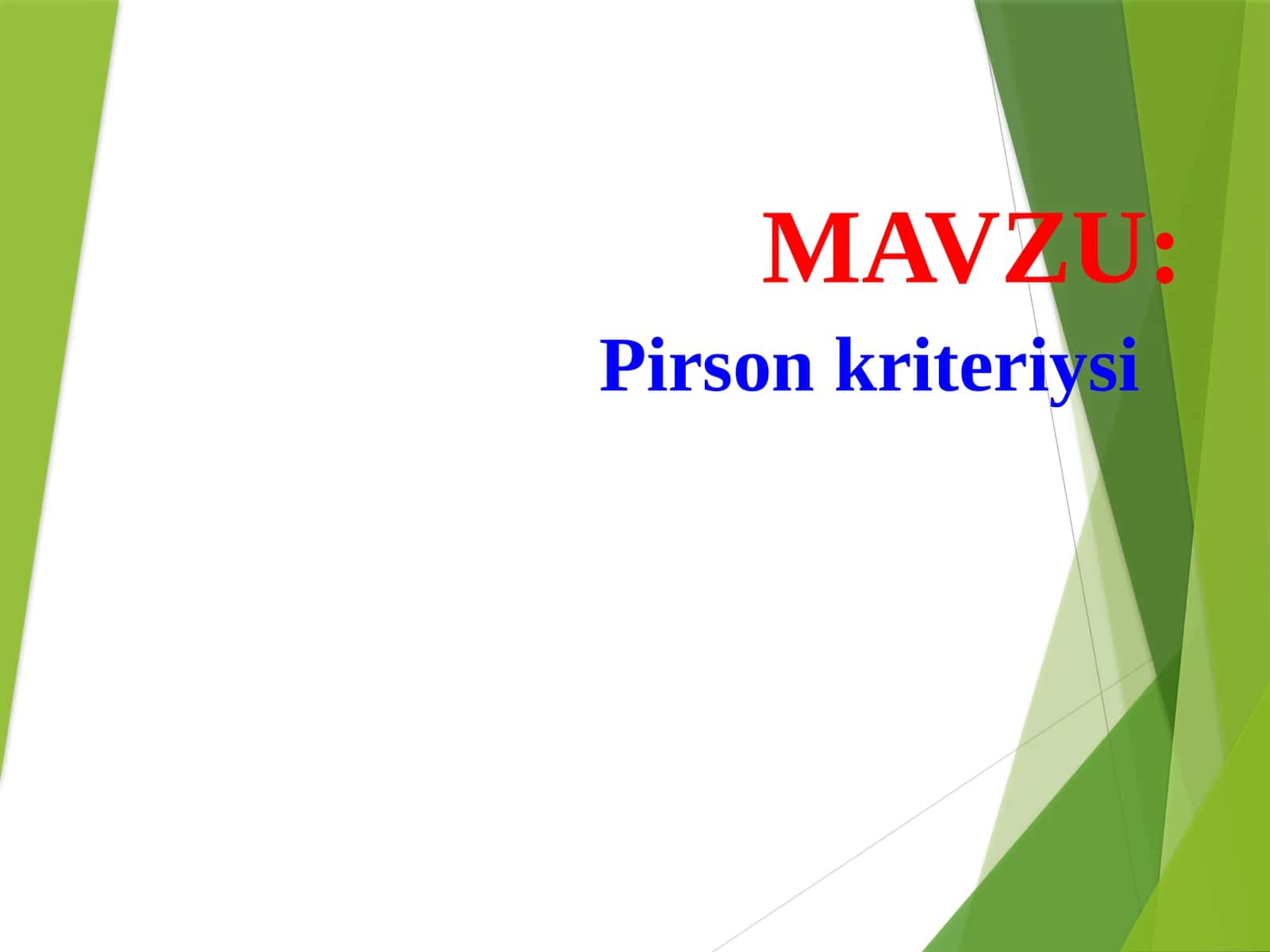 Pirson kriteriysi