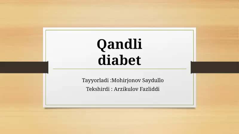 Qandli Diabet