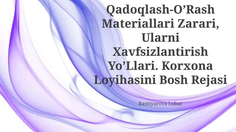Sintetik Oziq-Ovqat Mahsulotlari Vа Qаdоqlаsh-O’Rаsh Mаtеriаllаri