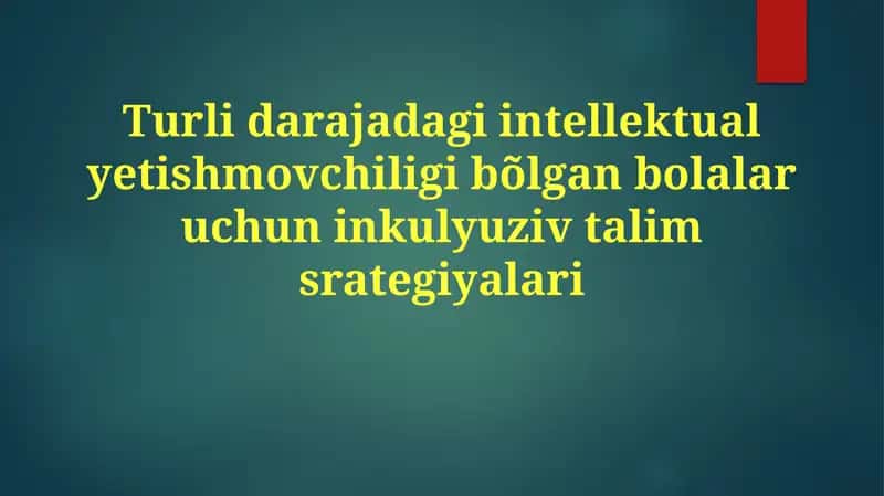 Inklyuziv Sinf Strategiyalari