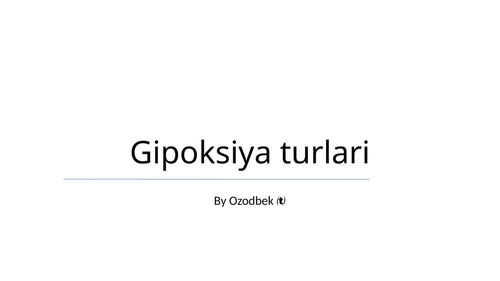 Gipoksiya turlari