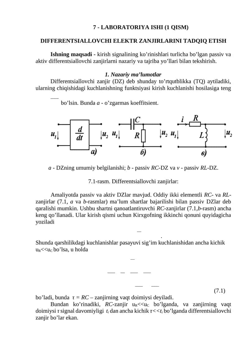 LABORATORIYA ISHI (1 QISM)