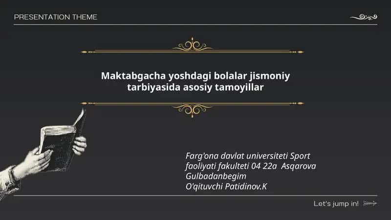 Maktabgacha yoshdagi bolalar jismoniy tarbiyasida asosiy tamoyillar