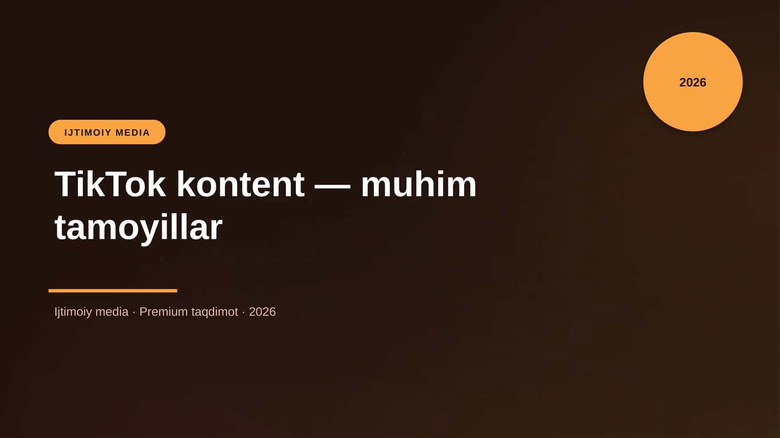 TikTok kontent — muhim tamoyillar