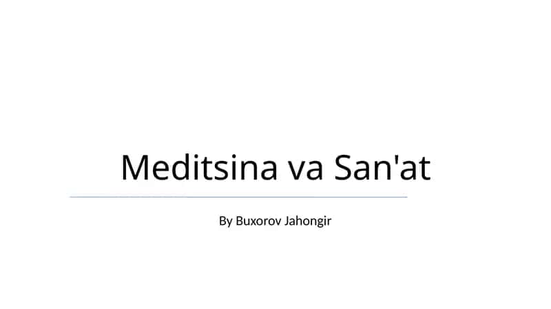 Tibbiyot va San'at
