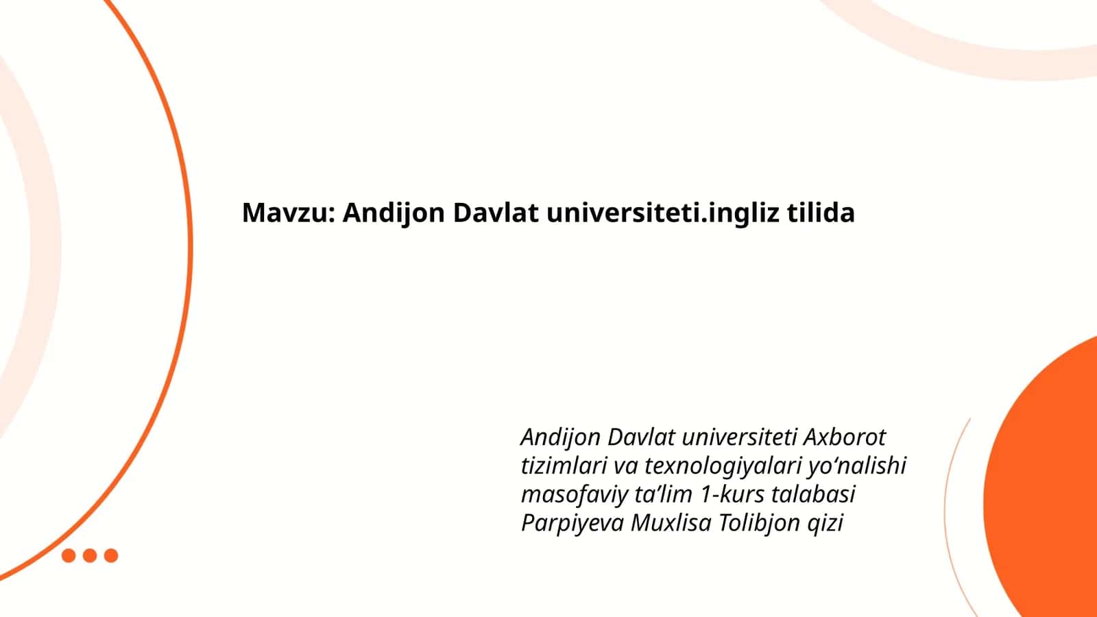 Andijon Davlat universiteti.ingliz tilida