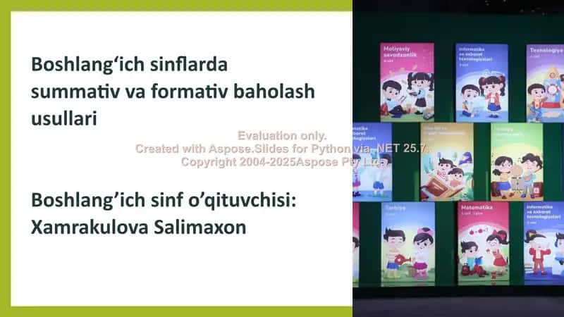 Boshlangich sinflarda summativ va formativ baholash usullari