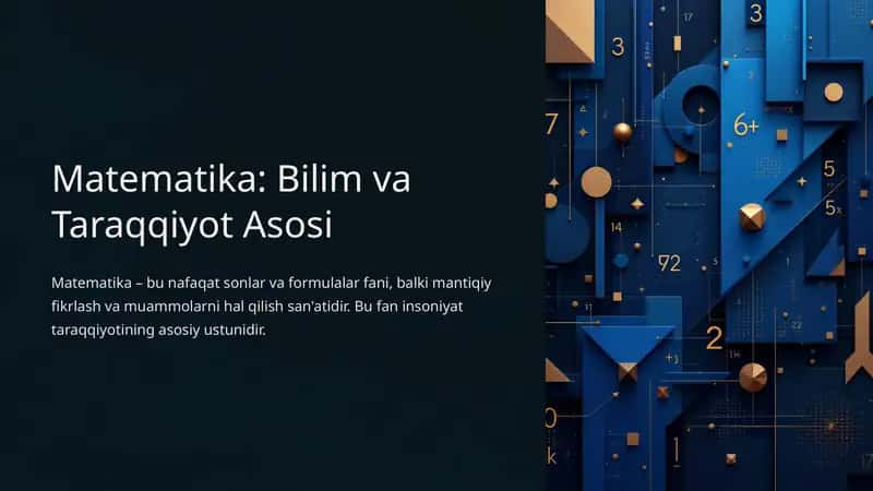 Matematika: Bilim va Taraqqiyot Asosi