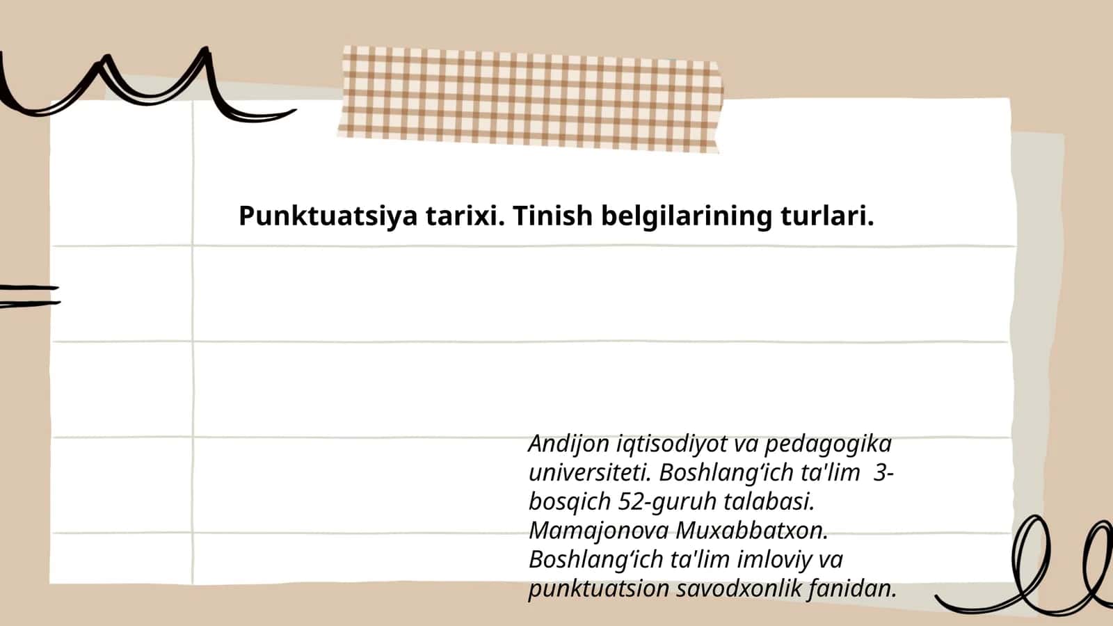 Punktuatsiya tarixi. Tinish belgilarining turlari