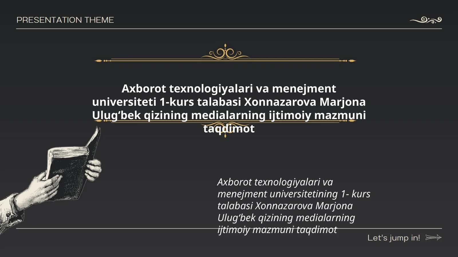 medialarning ijtimoiy mazmuni taqdimot