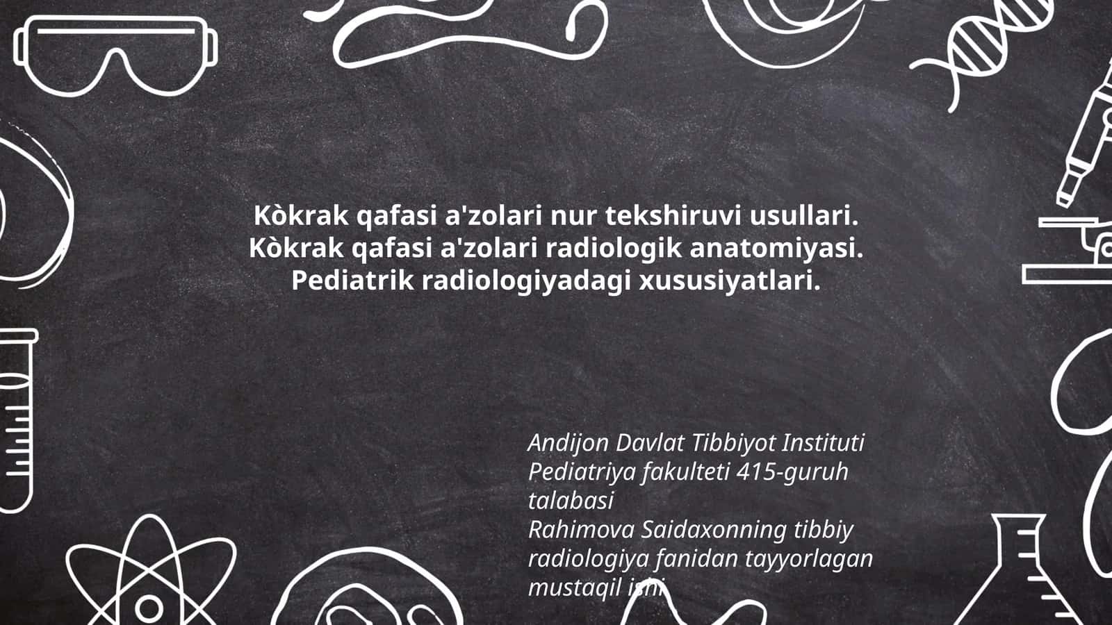 Kòkrak qafasi a'zolari nur tekshiruvi usullari