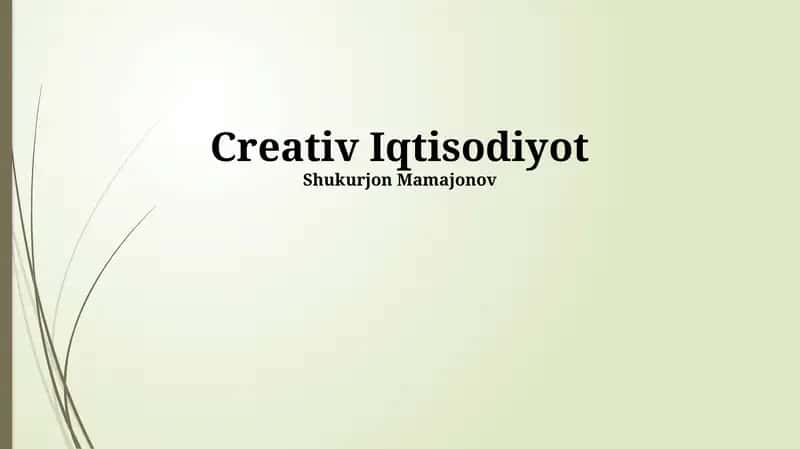 Ijodkorlik Iqtisodiyoti